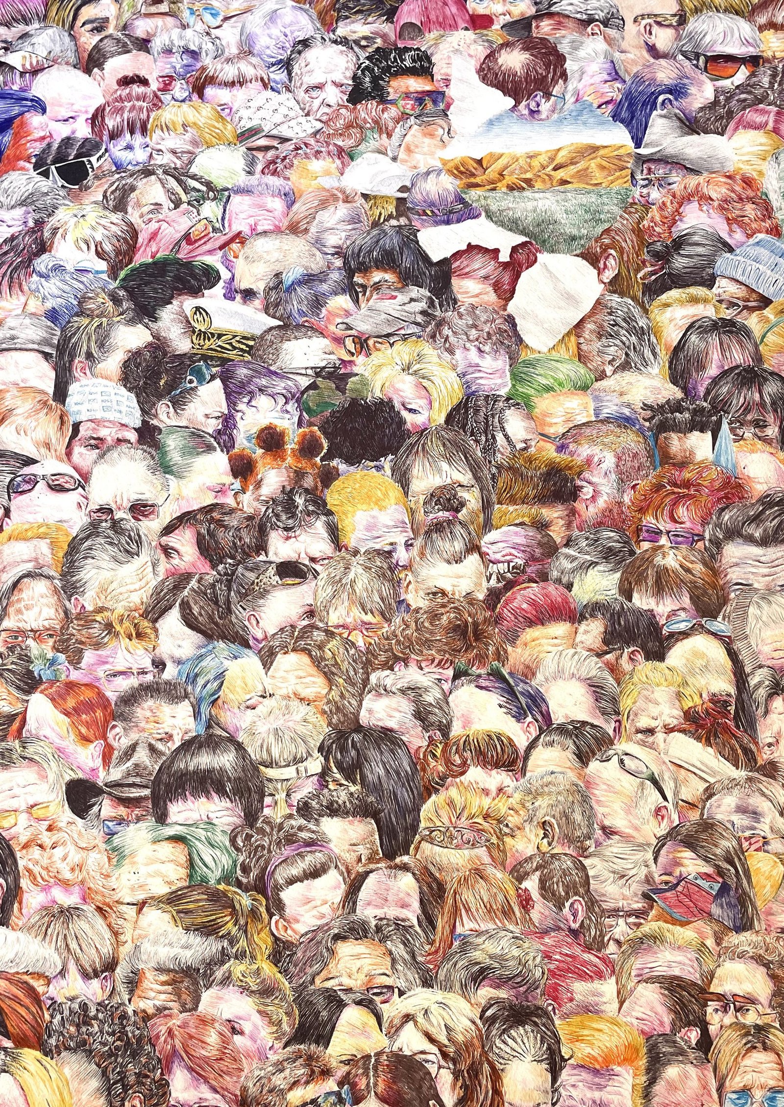 Ligne 13, 2022 — une foule de visages au stylo de couleur